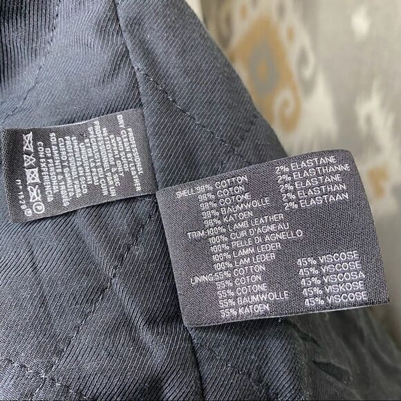 Ralph Lauren Italian Lamb Leather Patch Stretch Denim Moto Jacket - Picture 16 of 16